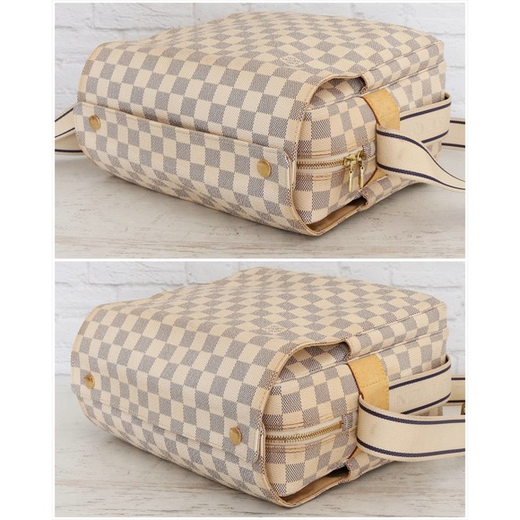 Louis Vuitton Naviglio Damier Azur Crossbody White Shoulder Bag Messenger Purse - Picture 15 of 16